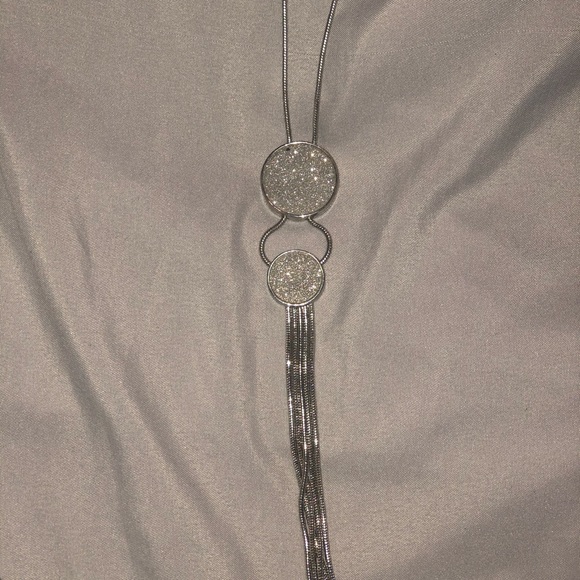 Silver diamond necklace - Picture 1 of 1